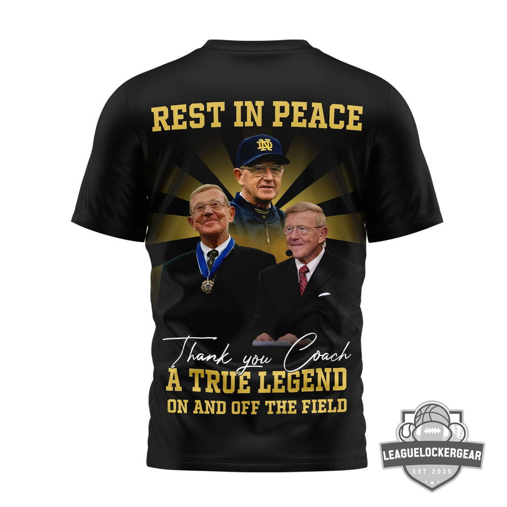 Lou Holtz Rest In Peace True Legend Memorial T-Shirt - LeagueLockerGear