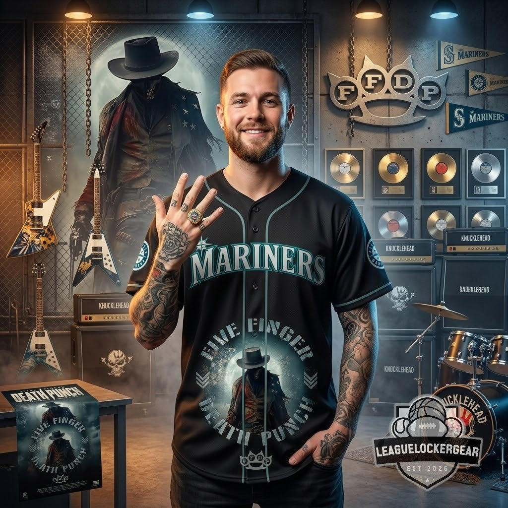 Five Finger Death Punch 20th Anniversary World Tour 2026 Mariners Baseball Jersey - LeagueLockerGear