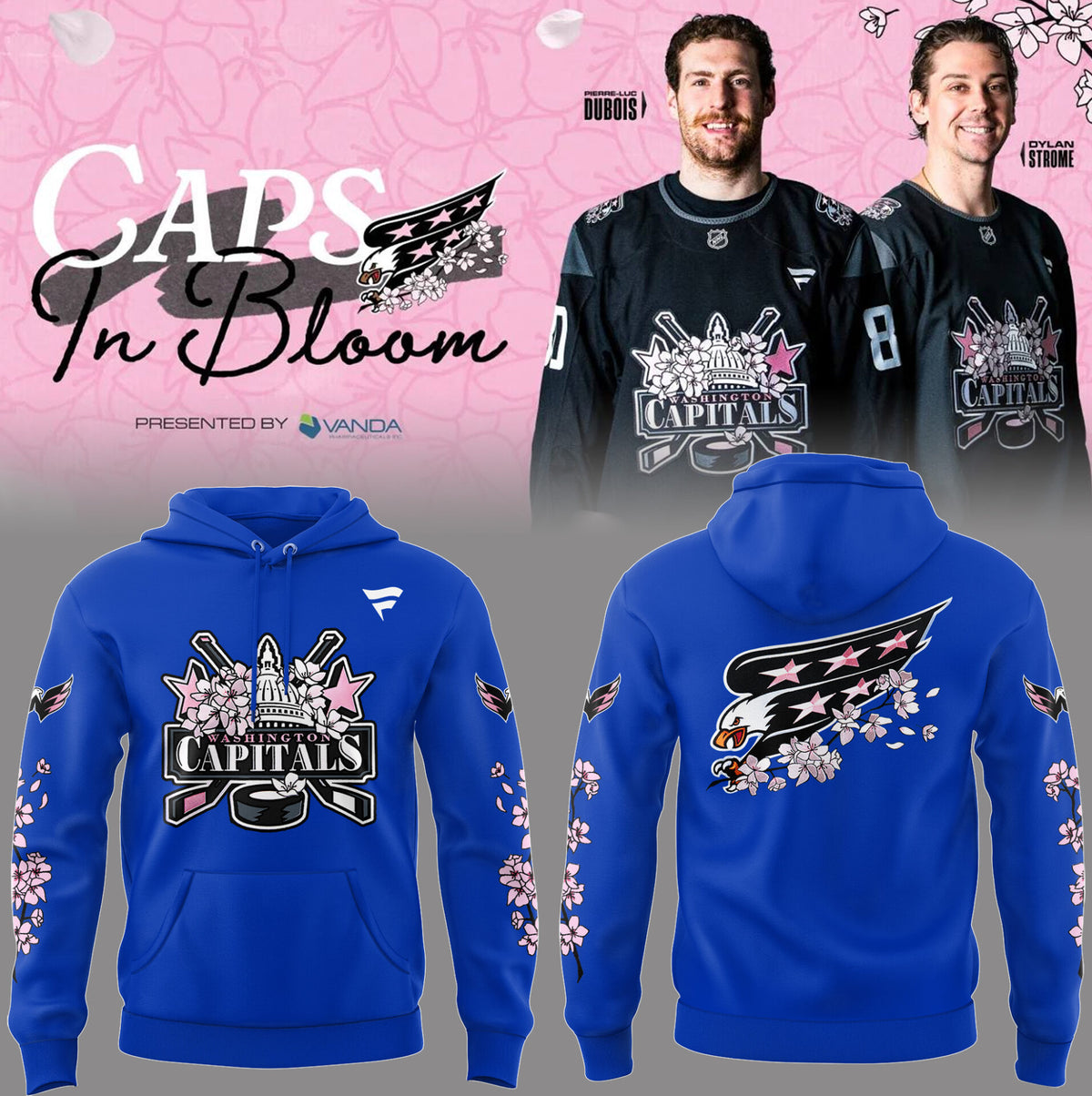 Washington Capitals Caps In Bloom Cherry Blossom Hoodie - LeagueLockerGear