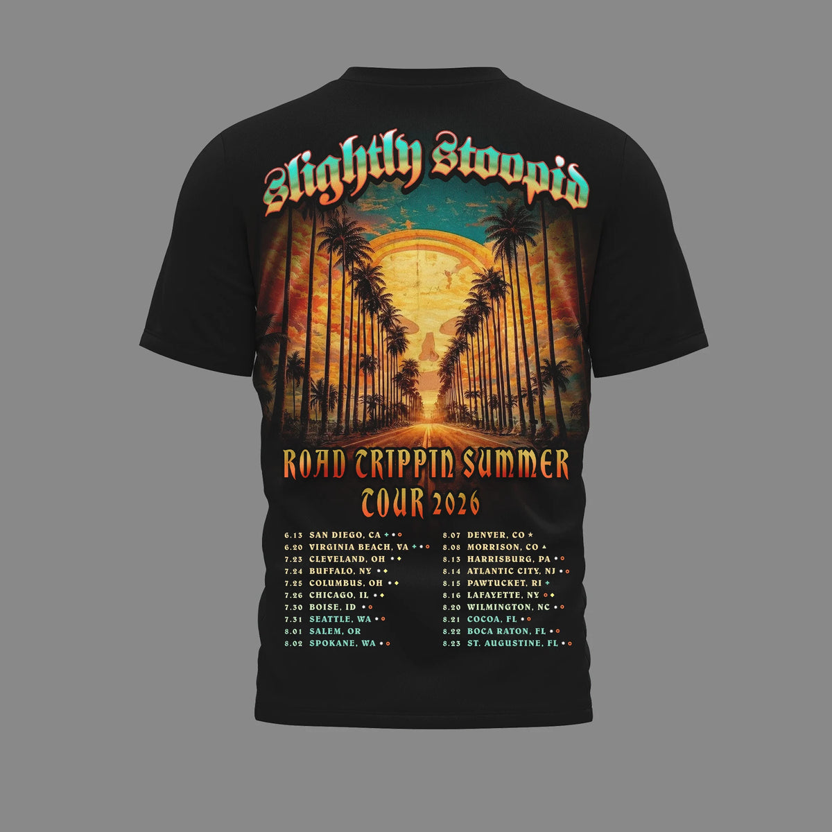 Slightly Stoopid Road Trippin' Summer Tour 2026 T-Shirt - LeagueLockerGear
