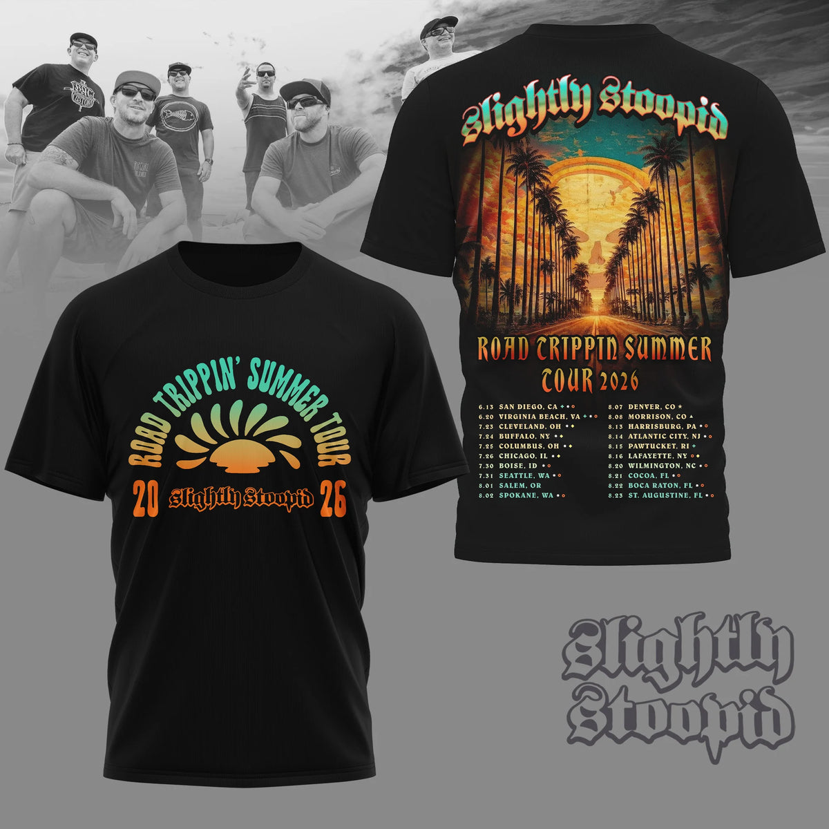 Slightly Stoopid Road Trippin' Summer Tour 2026 T-Shirt - LeagueLockerGear