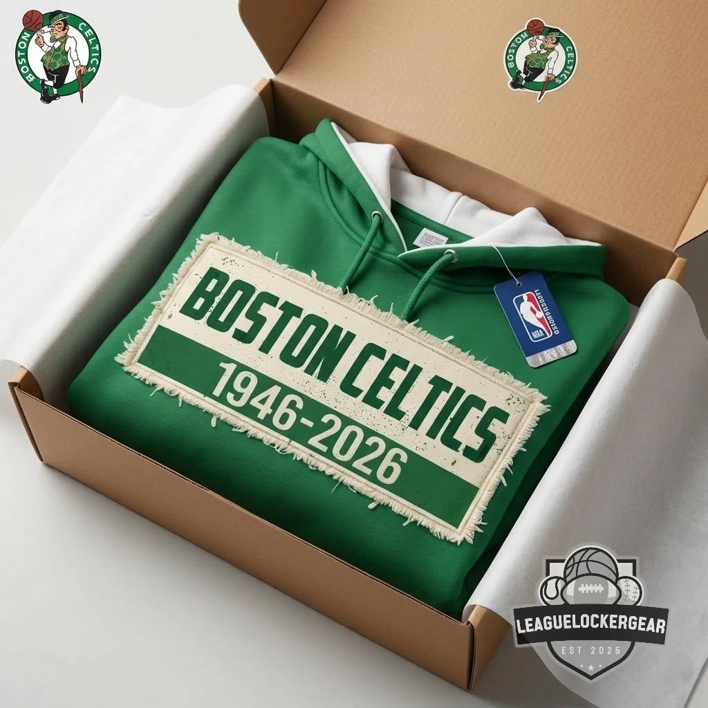 Boston Celtics 80th Anniversary 1946-2026 Hoodie - LeagueLockerGear