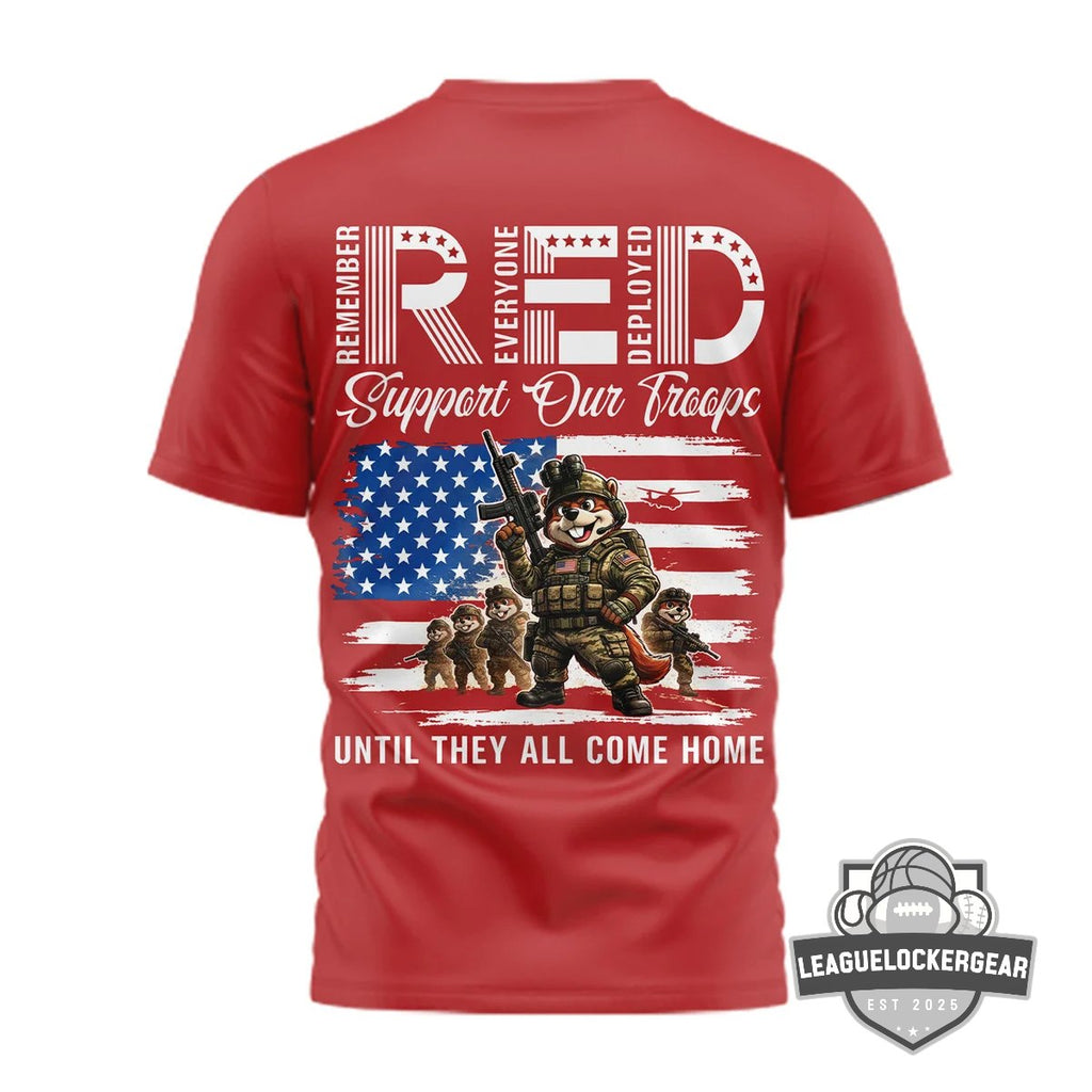 Buc-ee's Remember Everyone Deployed Military Support T-Shirt - LeagueLockerGear