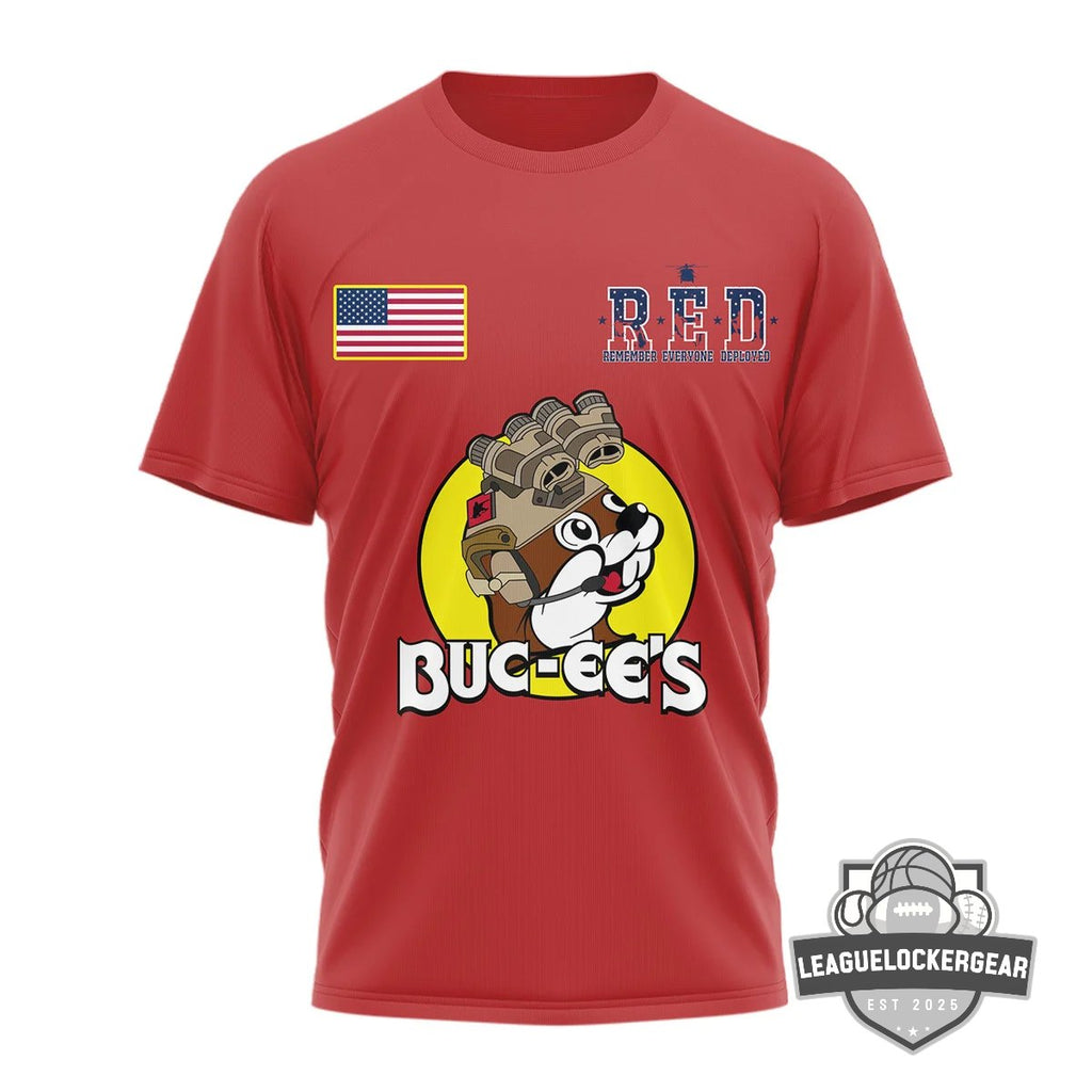 Buc-ee's Remember Everyone Deployed Military Support T-Shirt - LeagueLockerGear