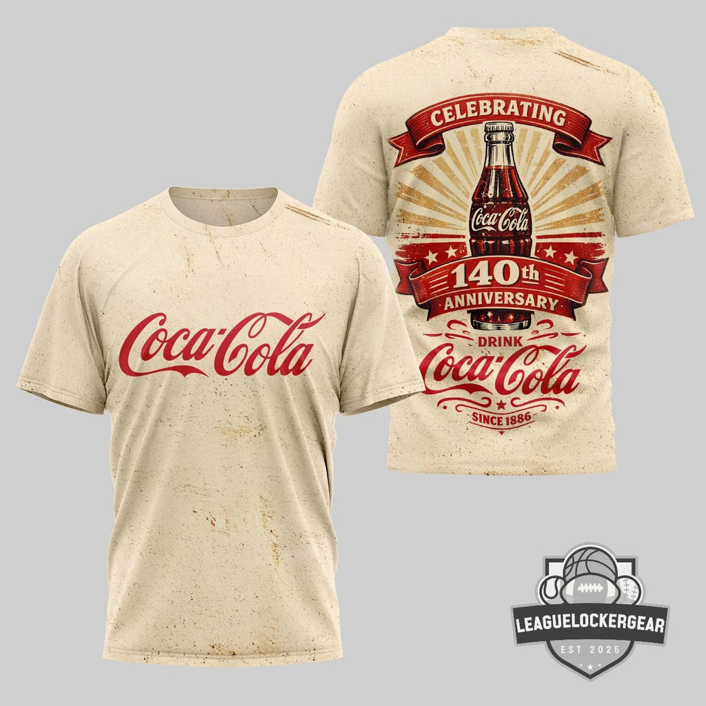 Coca-Cola 140th Anniversary Since 1886 T-Shirt - LeagueLockerGear