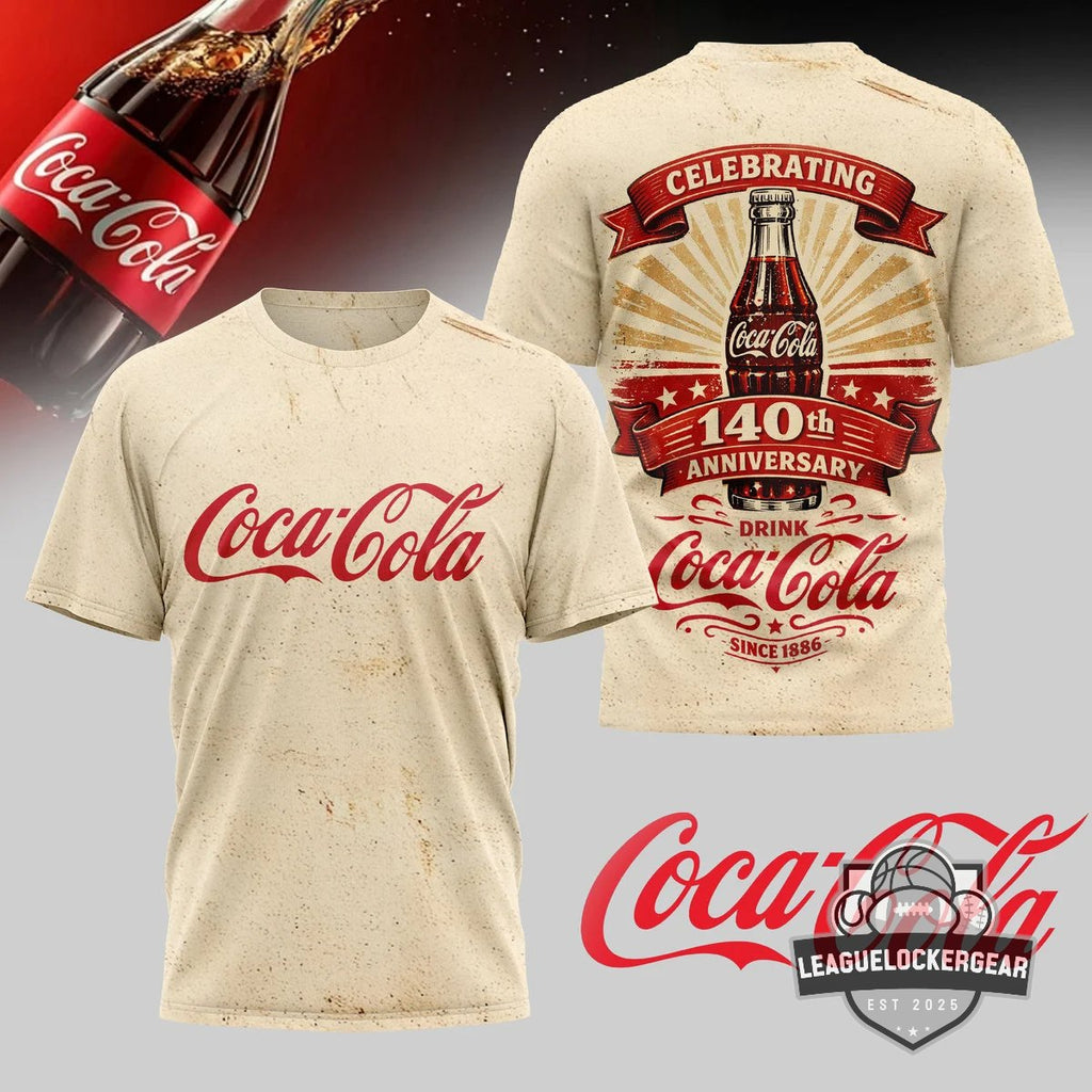 Coca-Cola 140th Anniversary Since 1886 T-Shirt - LeagueLockerGear