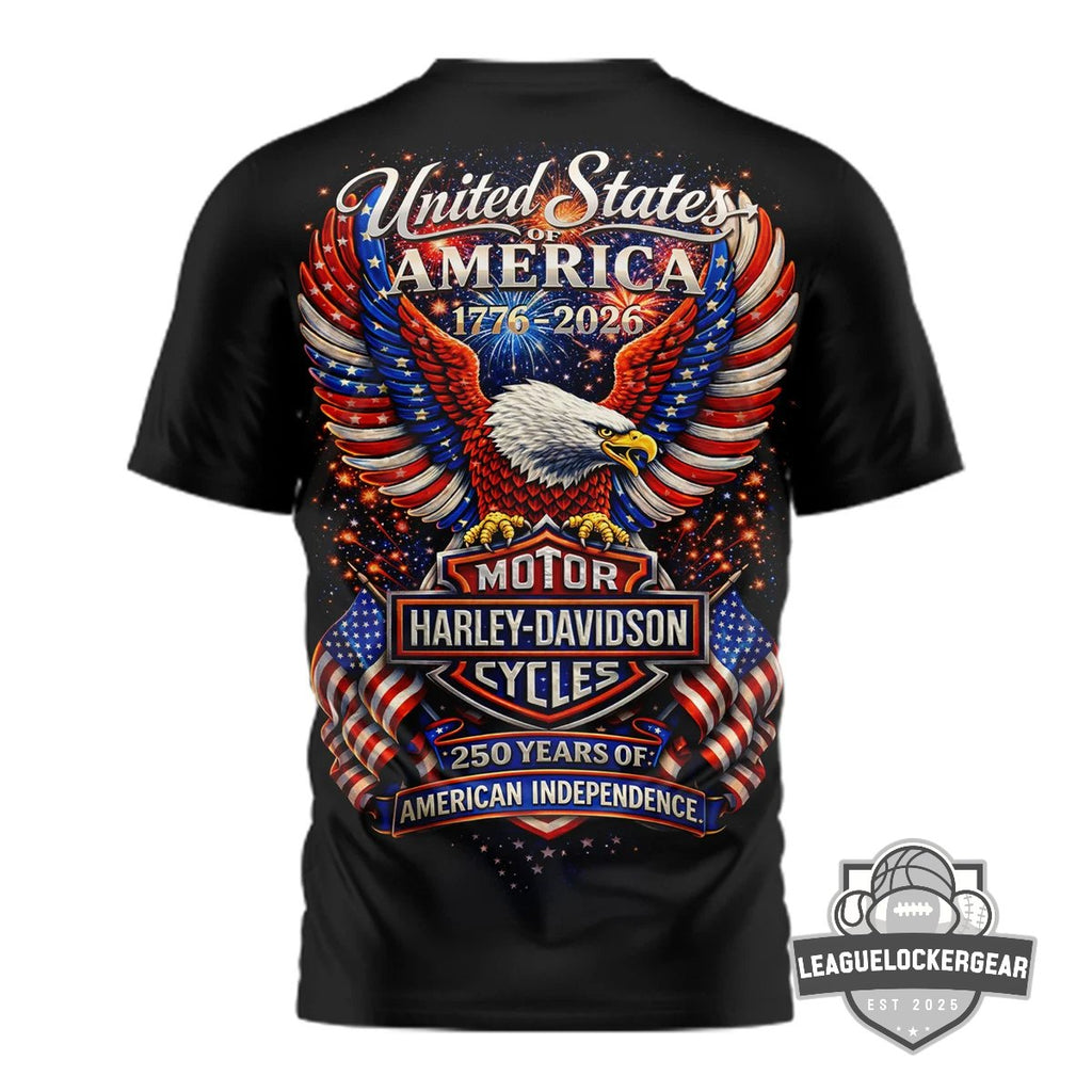 Harley-Davidson America's 250th Anniversary 1776-2026 T-Shirt - LeagueLockerGear