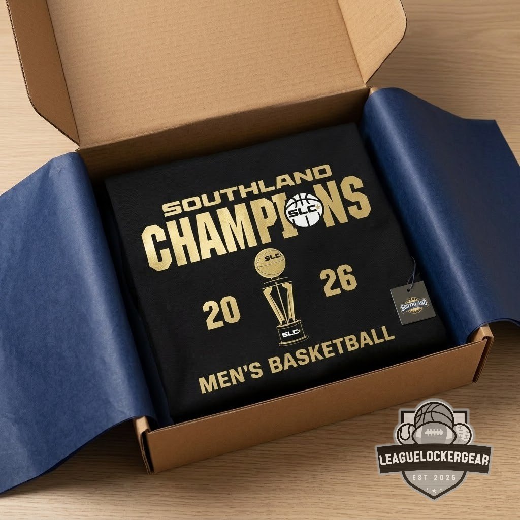 McNeese Cowboys 2026 Southland Champions Men's Basketball T-Shirt - LeagueLockerGear