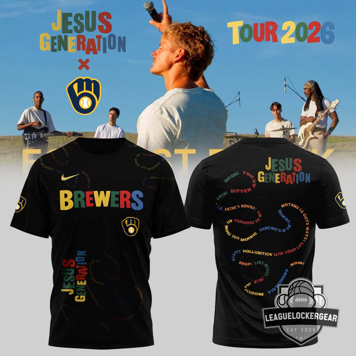 Milwaukee Brewers Jesus Generation Tour 2026 Baseball Jersey - LeagueLockerGear