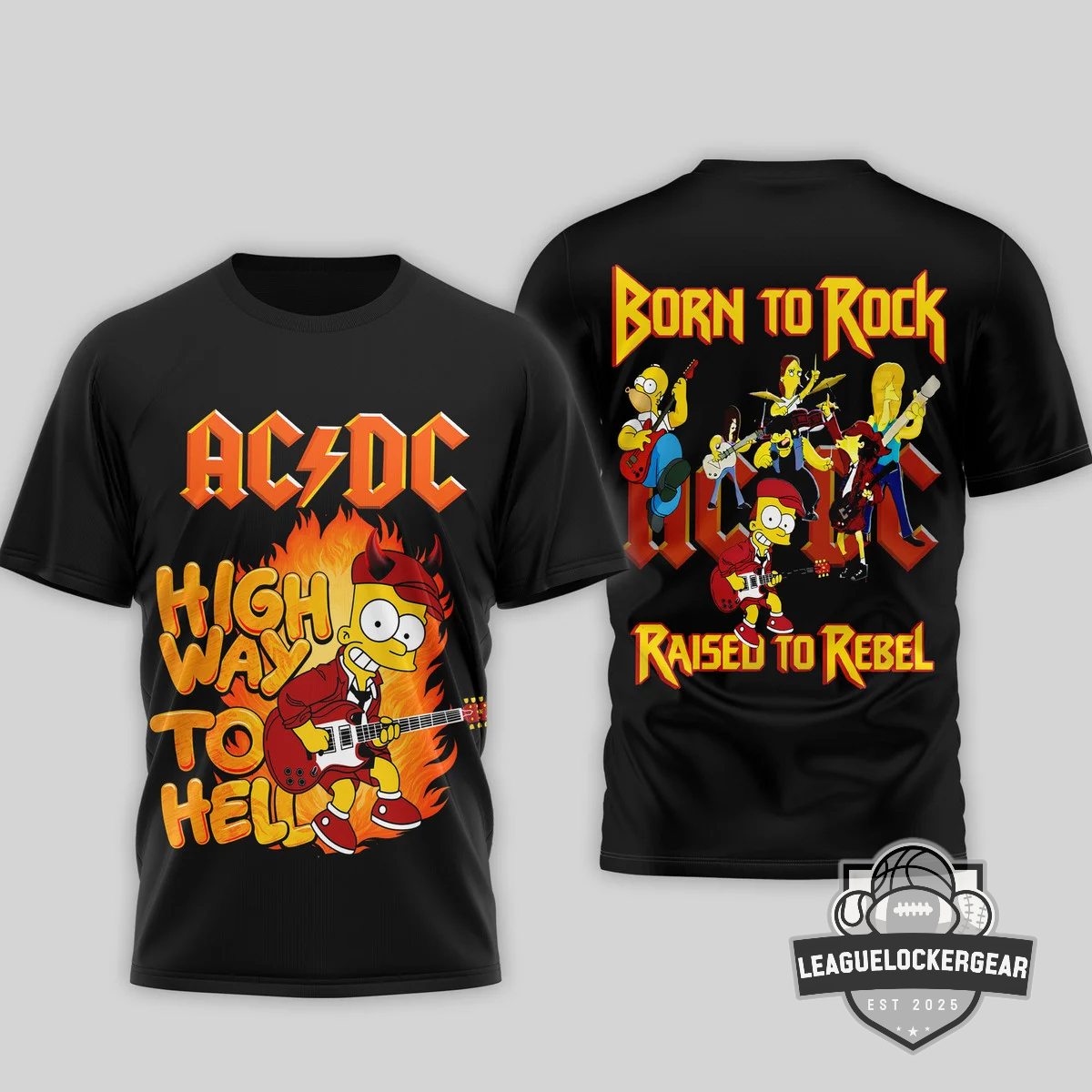 AC/DC The Simpsons Highway To Hell T-Shirt - LeagueLockerGear