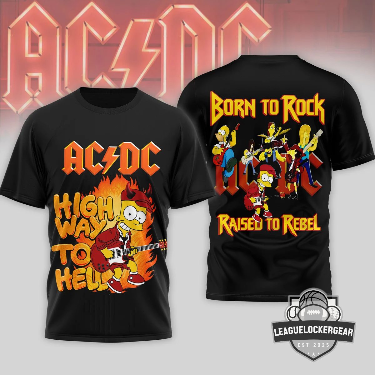 AC/DC The Simpsons Highway To Hell T-Shirt - LeagueLockerGear