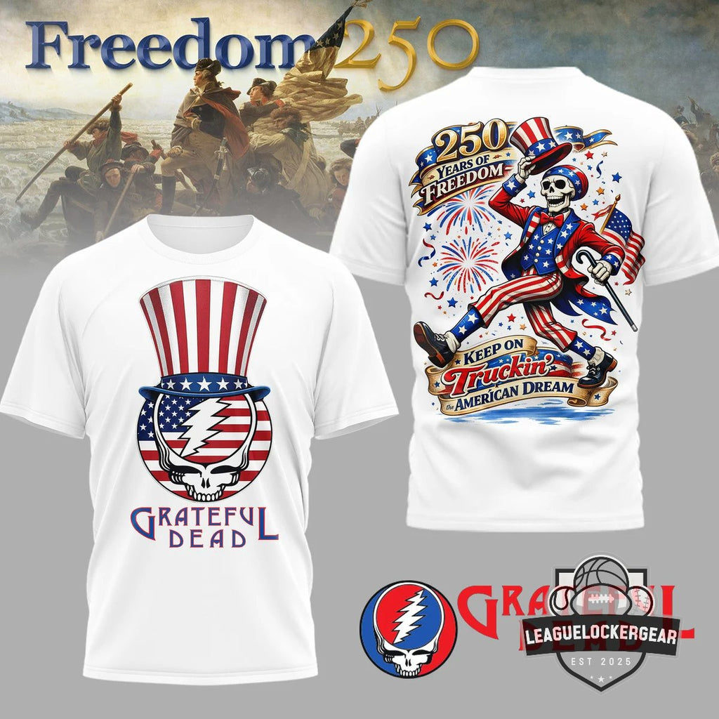 Grateful Dead Freedom 250 Years Keep on Truckin' T-Shirt - LeagueLockerGear