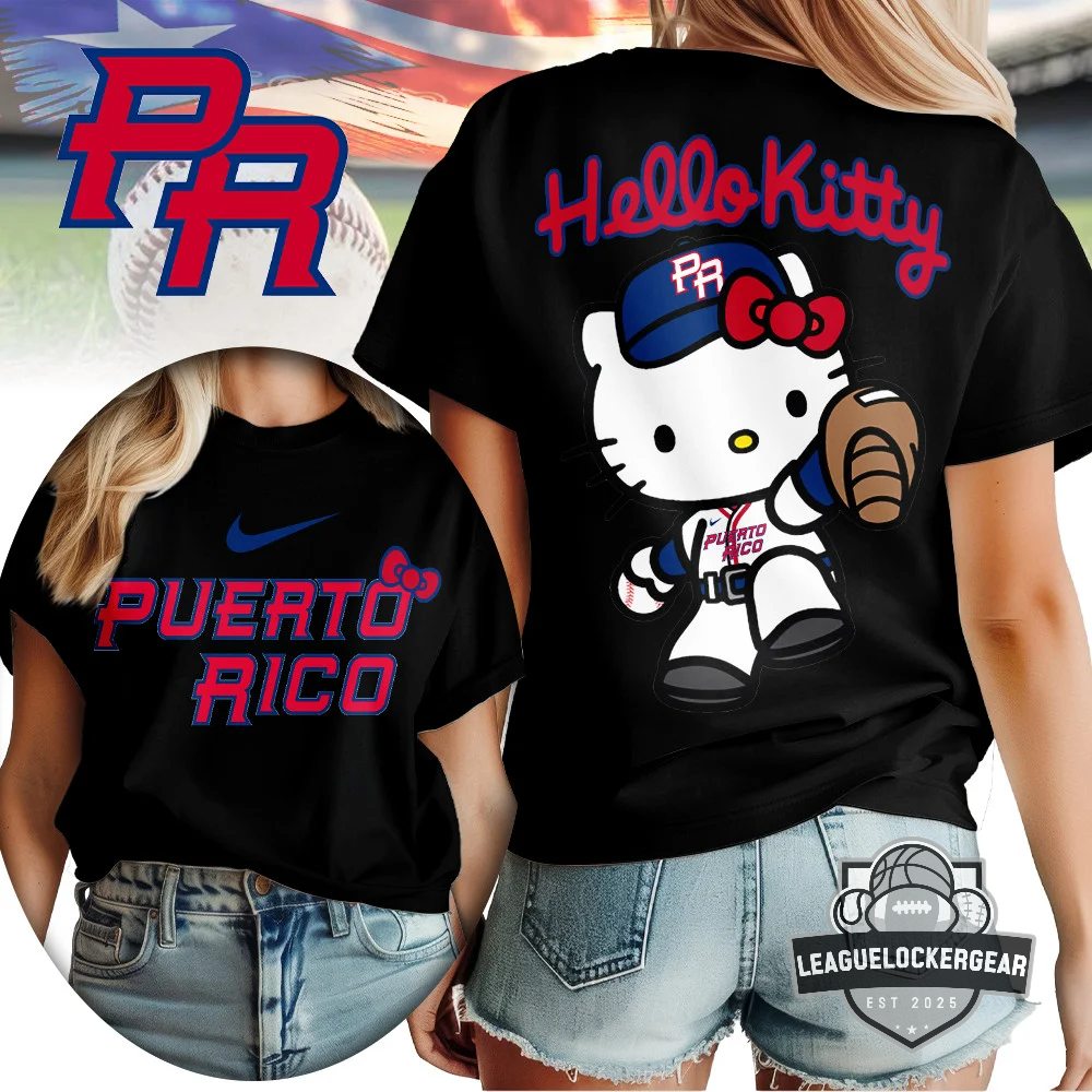 Hello Kitty Puerto Rico Baseball T-Shirt - LeagueLockerGear
