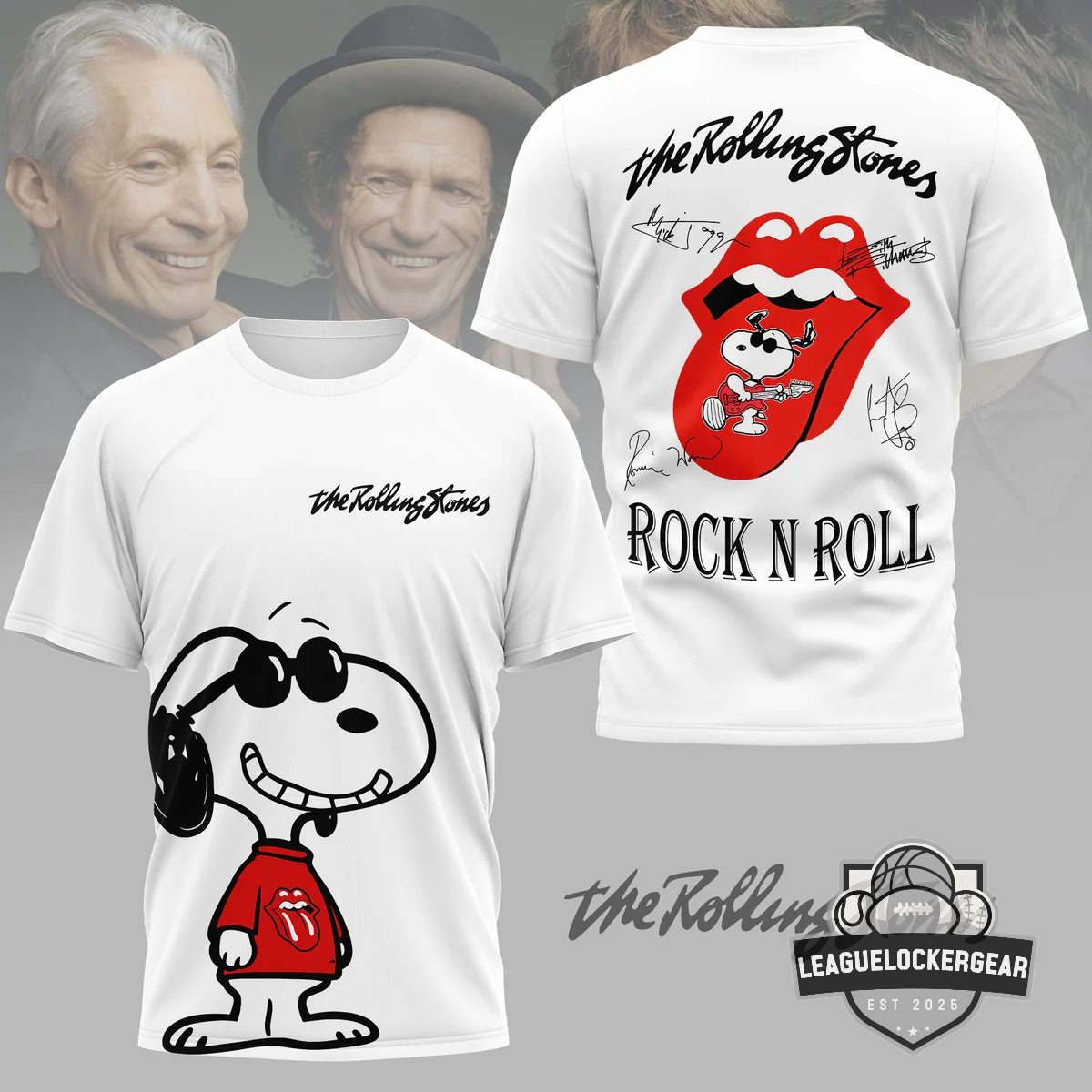 The Rolling Stones Snoopy Rock N Roll T-Shirt - LeagueLockerGear