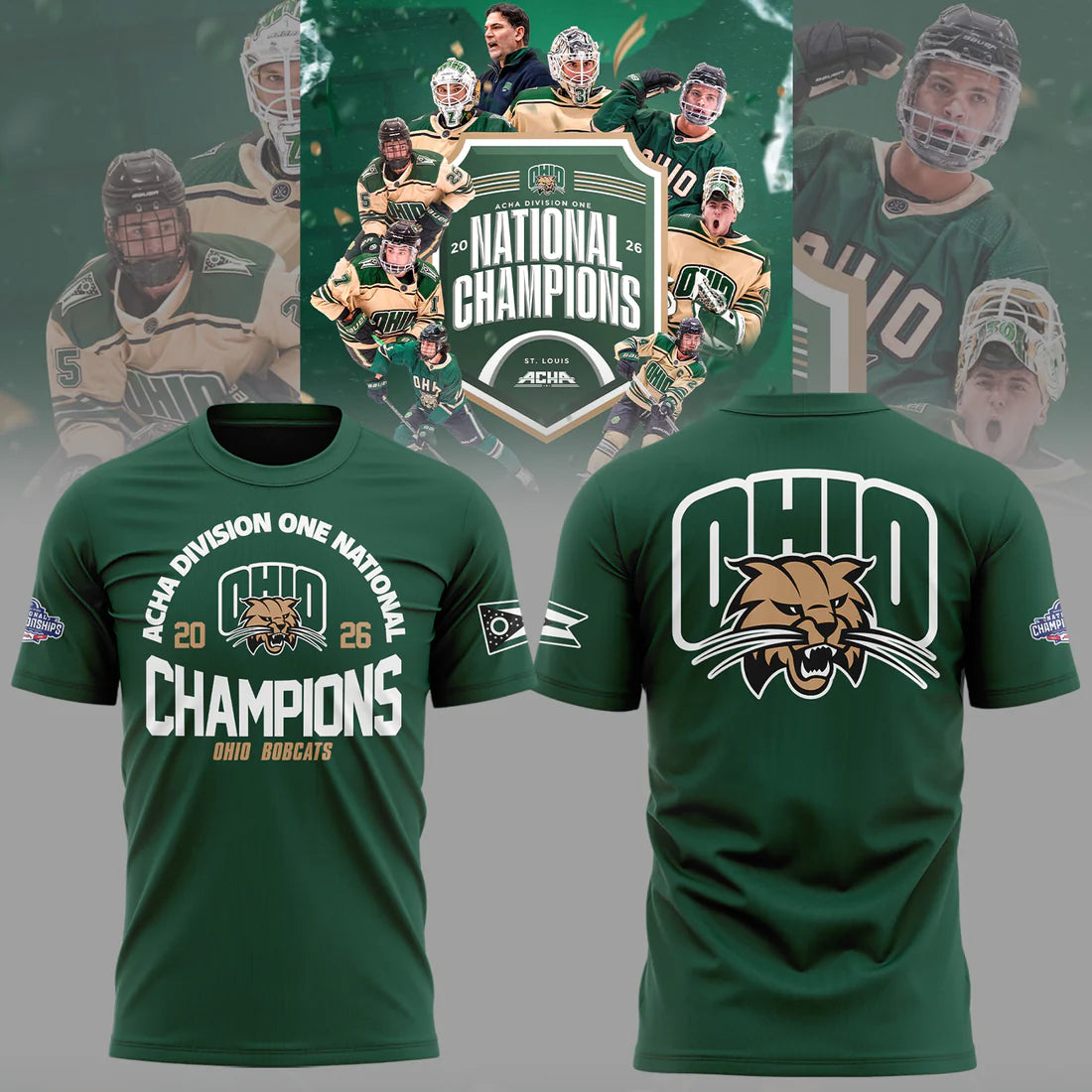Ohio Bobcats 2026 ACHA Division One National Champions T-Shirt - LeagueLockerGear