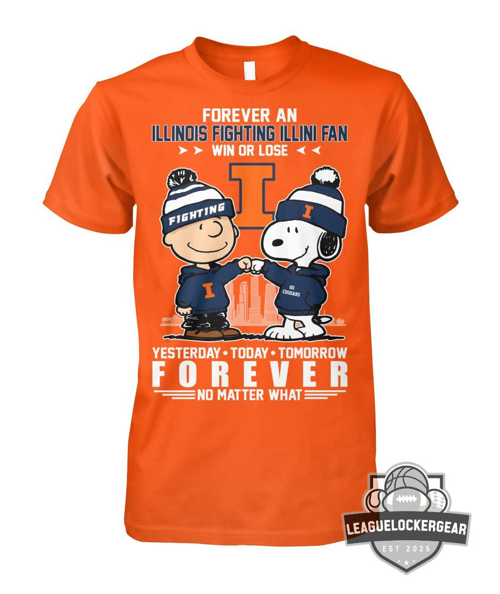 Snoopy Forever a Illinois Fighting Illini Fan T-Shirt - LeagueLockerGear