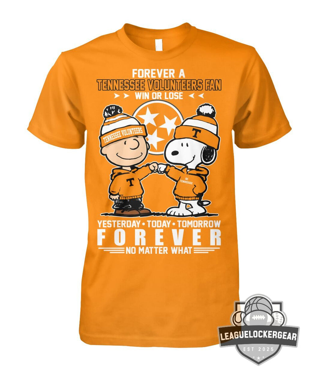 Tennessee Volunteers Snoopy Charlie Brown Forever A Fan T-Shirt - LeagueLockerGear