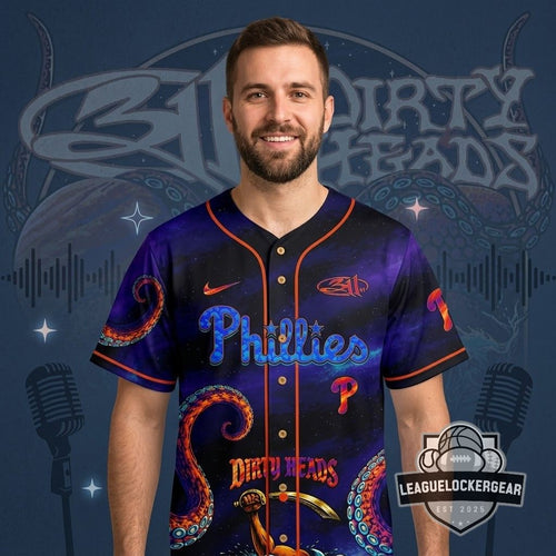311 Dirty Heads Philadelphia Phillies So Glad You Made It Tour Baseball Jersey - LeagueLockerGear
