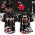 Los Angeles Dodgers Star Wars Darth Vader Samurai Style Baseball Jersey - LeagueLockerGear