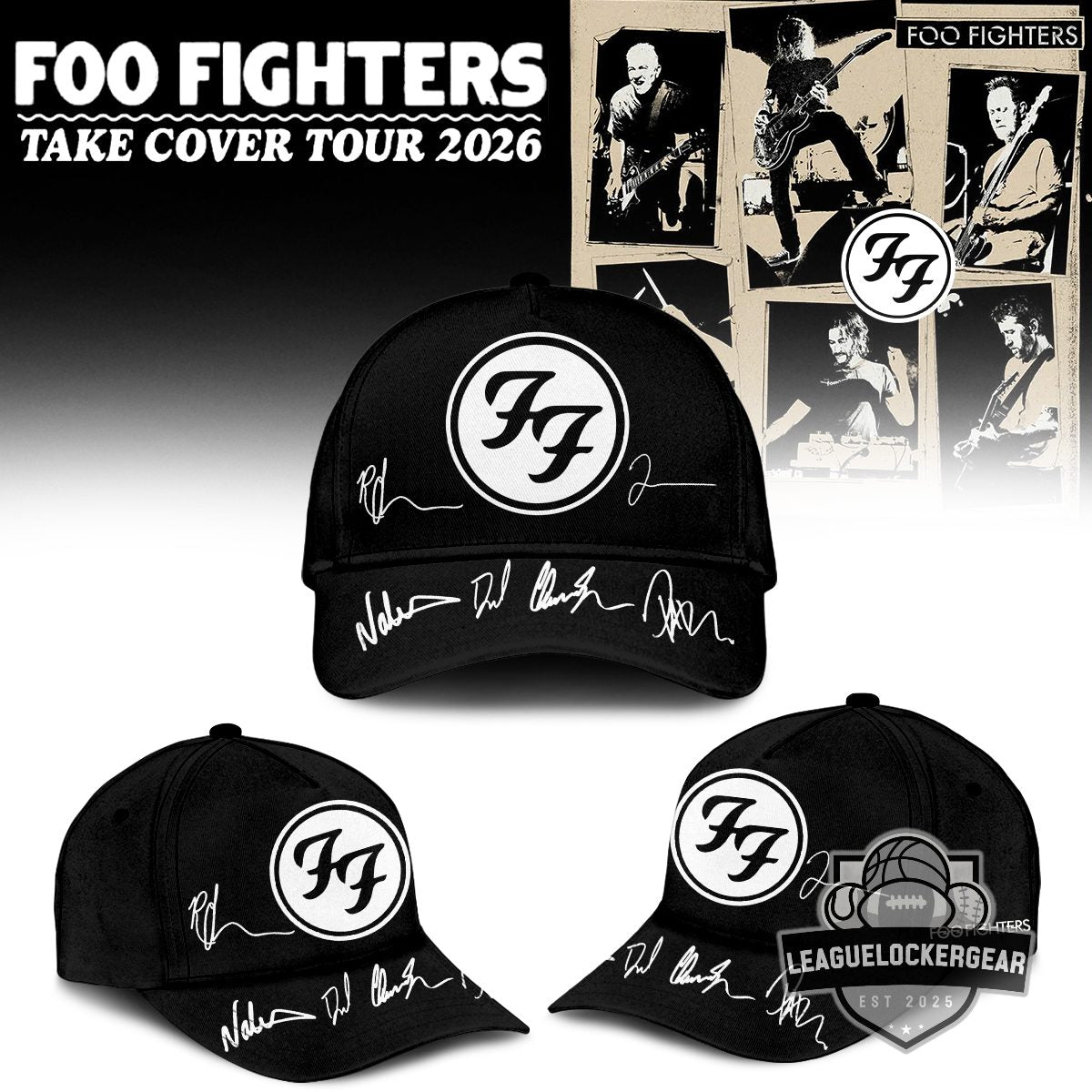 Foo Fighters Take Cover Tour 2026 Signed Sweatshirt - LeagueLockerGear