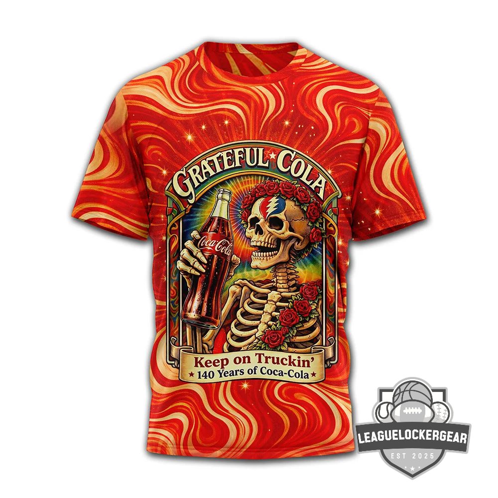 Grateful Dead Coca-Cola Keep on Truckin 140 Years T-Shirt - LeagueLockerGear