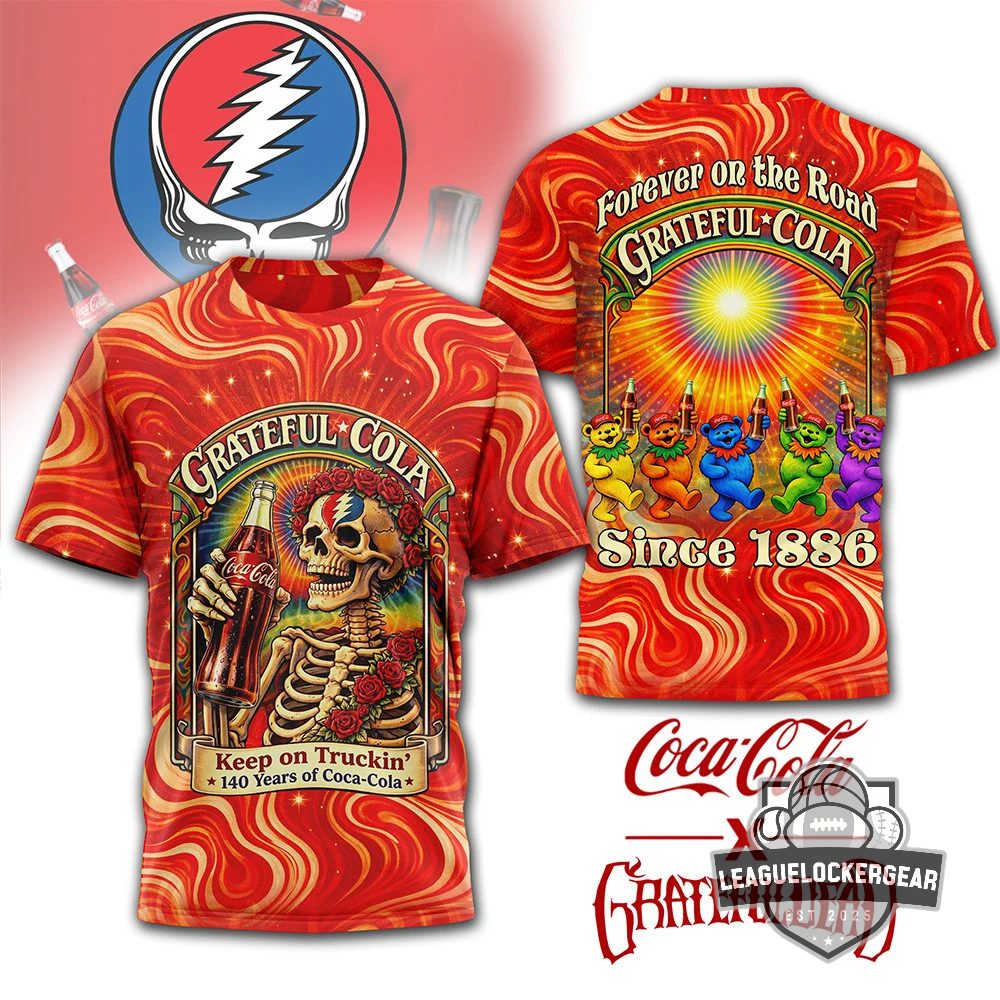 Grateful Dead Coca-Cola Keep on Truckin 140 Years T-Shirt - LeagueLockerGear