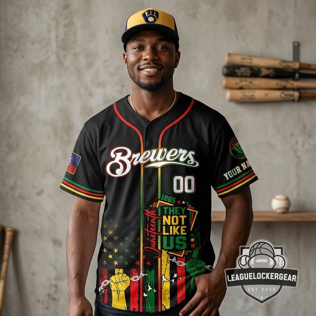 Milwaukee Brewers Juneteenth Freedom Day Baseball Jersey - LeagueLockerGear