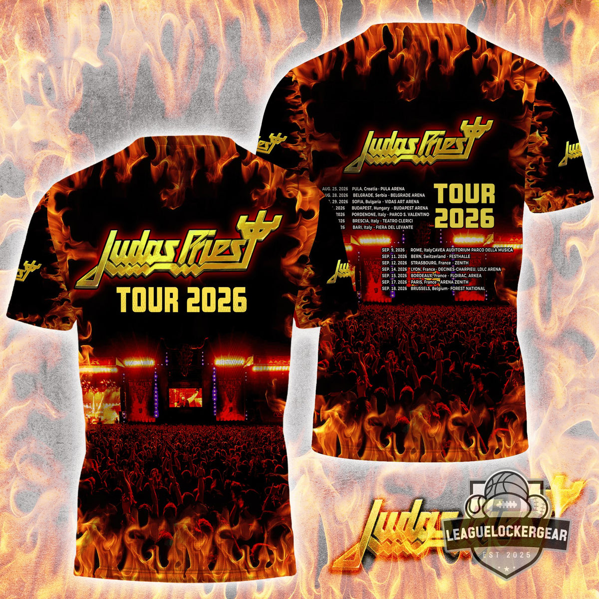 Judas Priest Tour 2026 T-Shirt - LeagueLockerGear