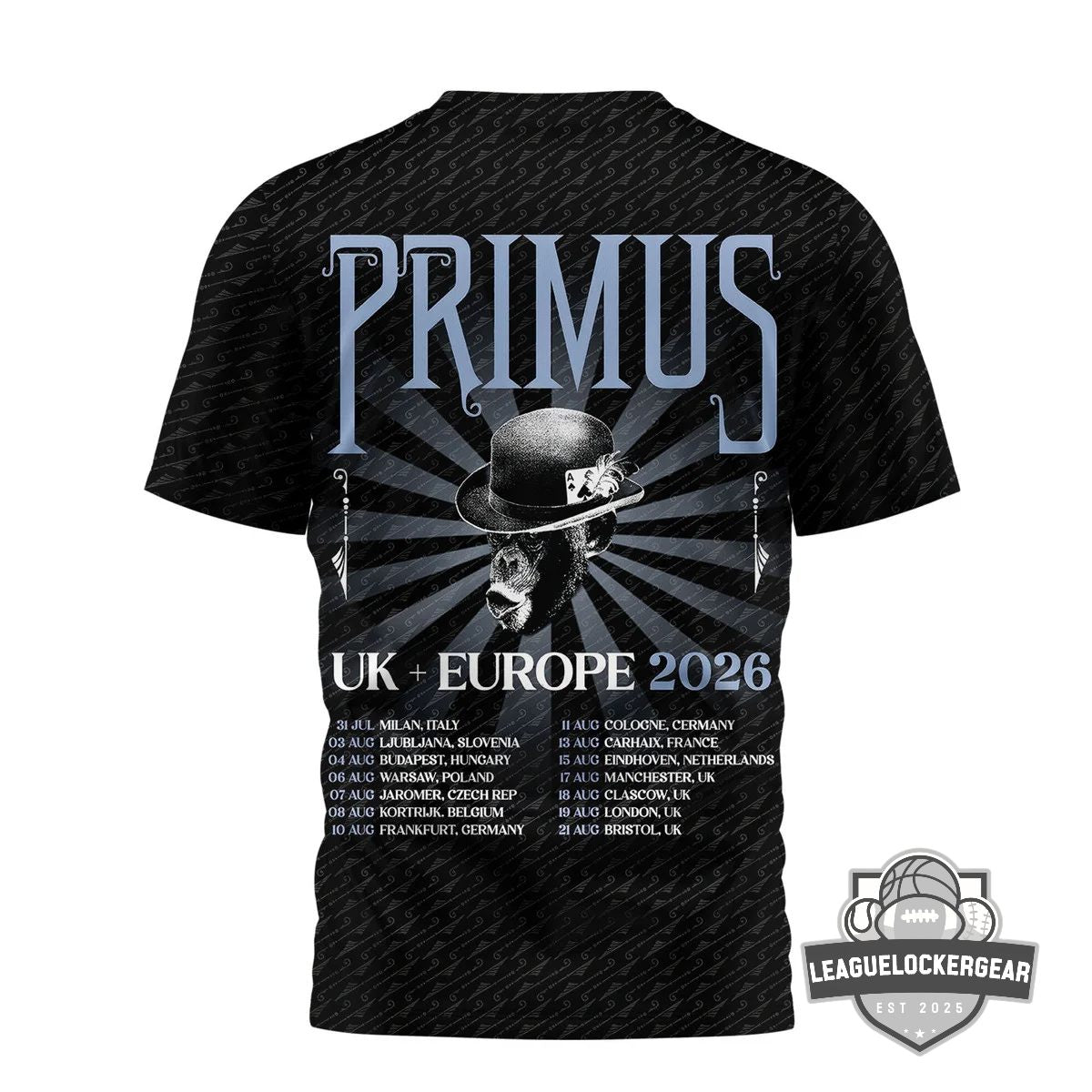 Primus UK Europe 2026 Tour T-Shirt - LeagueLockerGear
