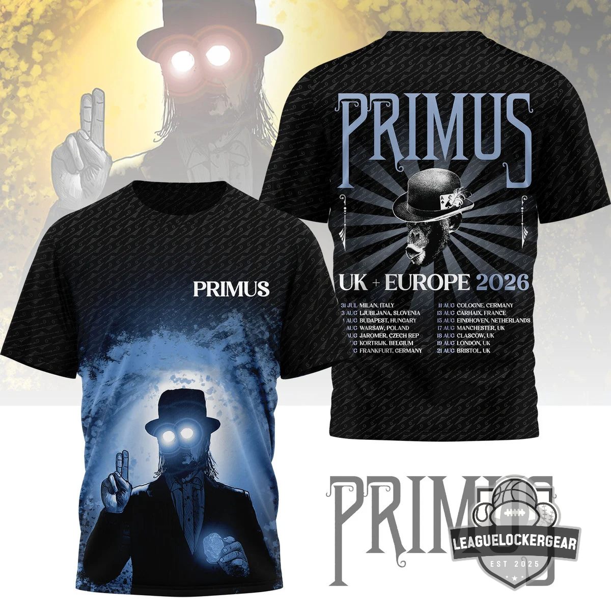 Primus UK Europe 2026 Tour T-Shirt - LeagueLockerGear