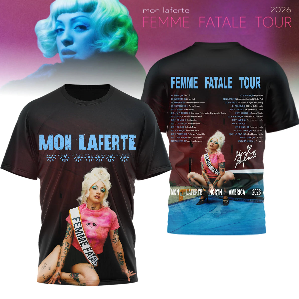 Mon Laferte Femme Fatale Tour 2026 T-Shirt - LeagueLockerGear