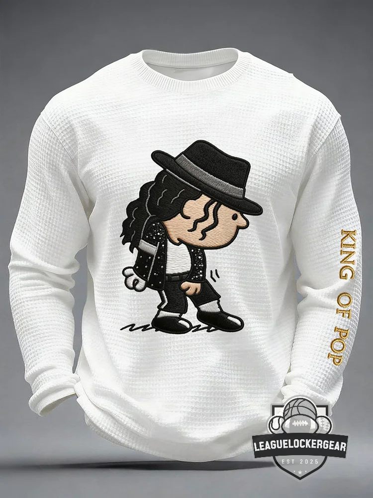 Michael Jackson King of Pop Cartoon Long Sleeve Shirt - LeagueLockerGear
