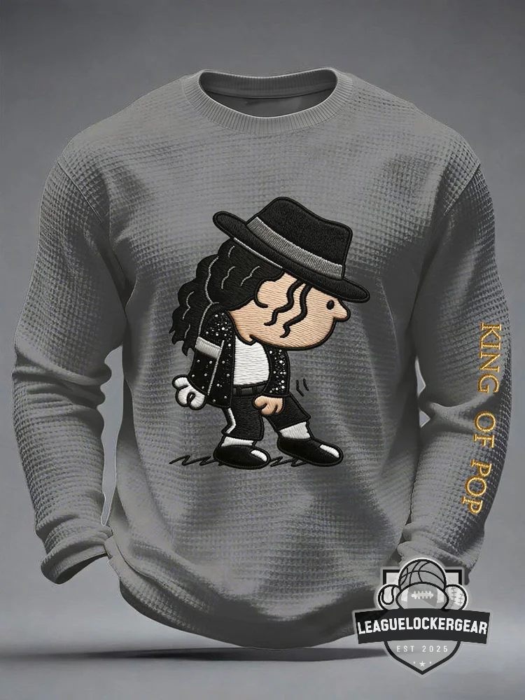 Michael Jackson King of Pop Cartoon Long Sleeve Shirt - LeagueLockerGear