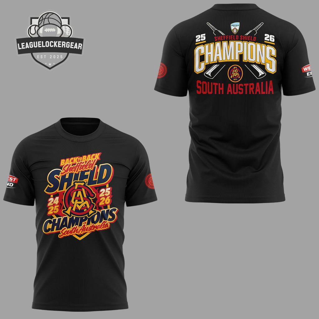 South Australia Back To Back Sheffield Shield Champions T-Shirt - LeagueLockerGear