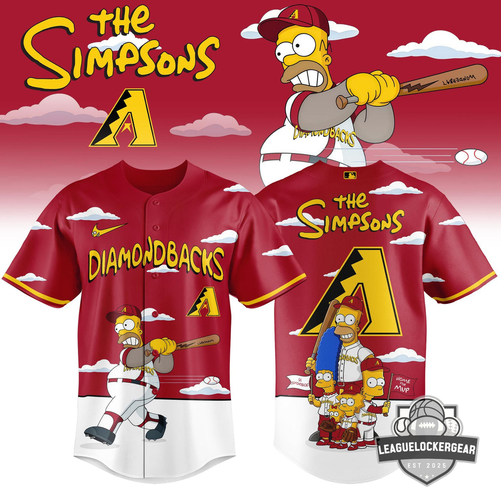 Arizona Diamondbacks x The Simpsons Homer at the Bat Baseball Jersey - LeagueLockerGear