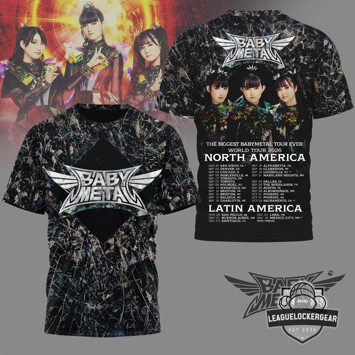 Babymetal World Tour 2026 North America T-Shirt - LeagueLockerGear