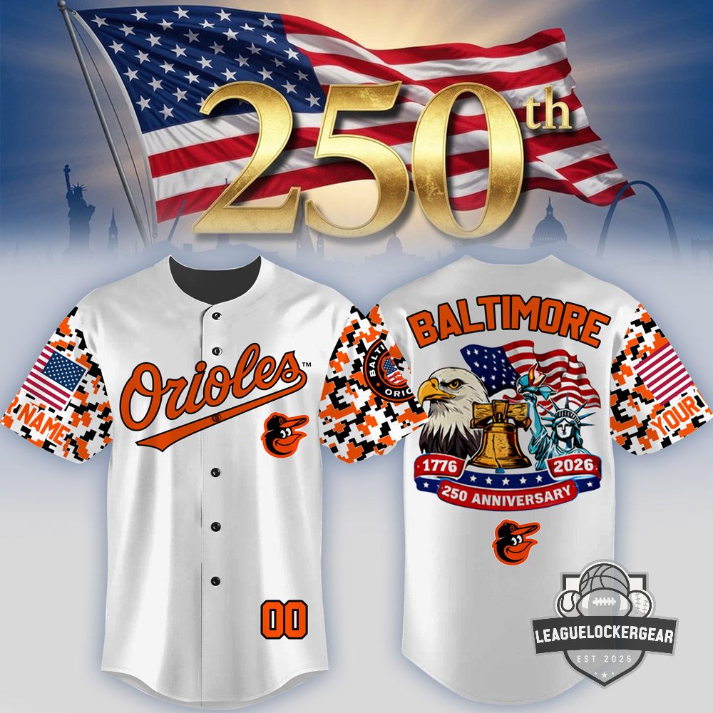 Baltimore Orioles USA 250th Anniversary 1776-2026 Baseball Jersey - LeagueLockerGear