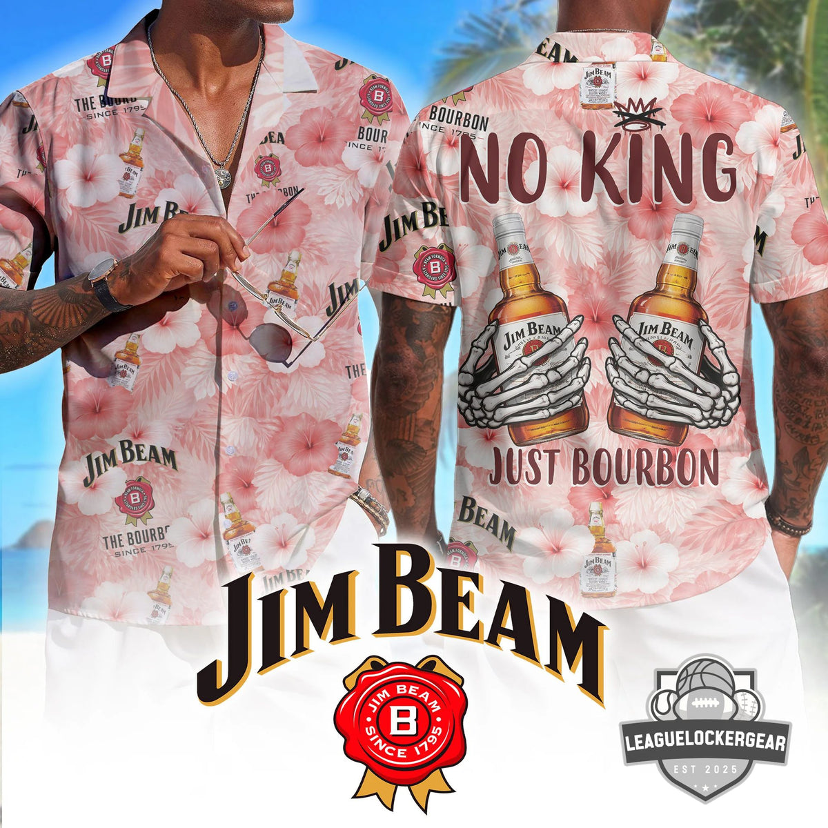 Jim Beam No King Since 1795 Hawaiian Shirt - LeagueLockerGear