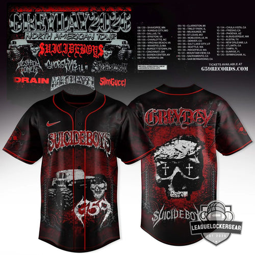 $uicideboy$ Grey Day 2026 North American Tour Baseball Jersey - LeagueLockerGear