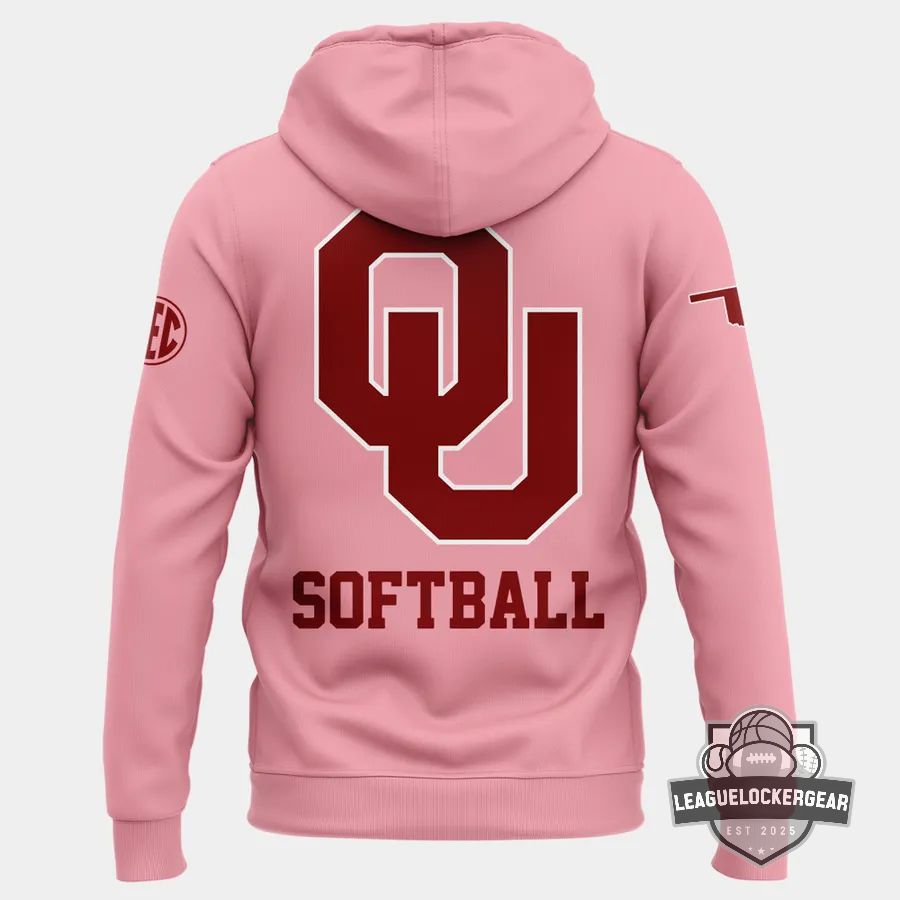 Oklahoma Sooners Pink Game Softball Hoodie - LeagueLockerGear