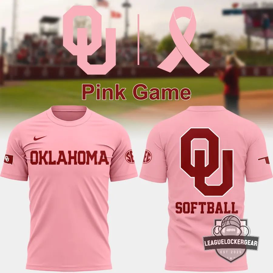 Oklahoma Sooners Softball Pink Game T-Shirt - LeagueLockerGear