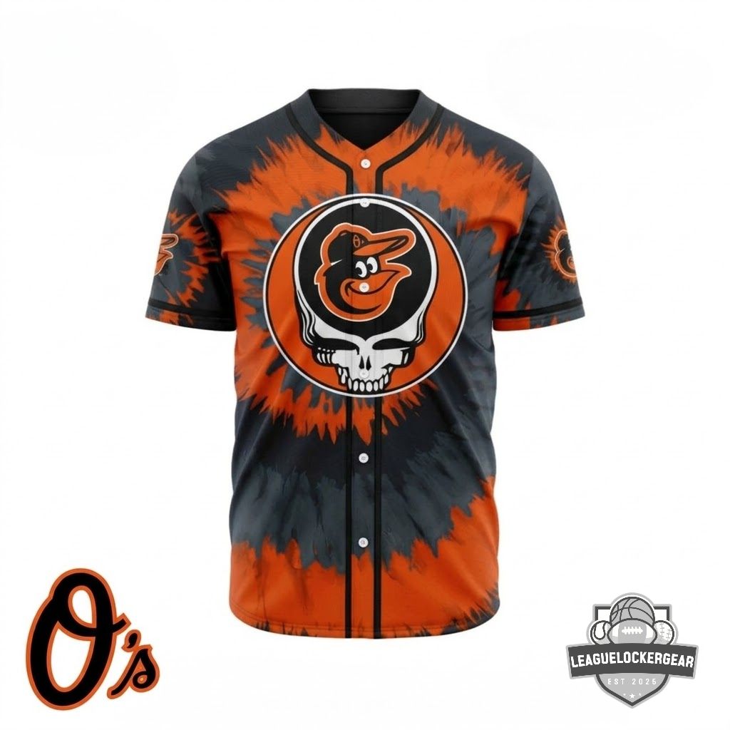 Baltimore Orioles x Grateful Dead Baseball Jersey - LeagueLockerGear