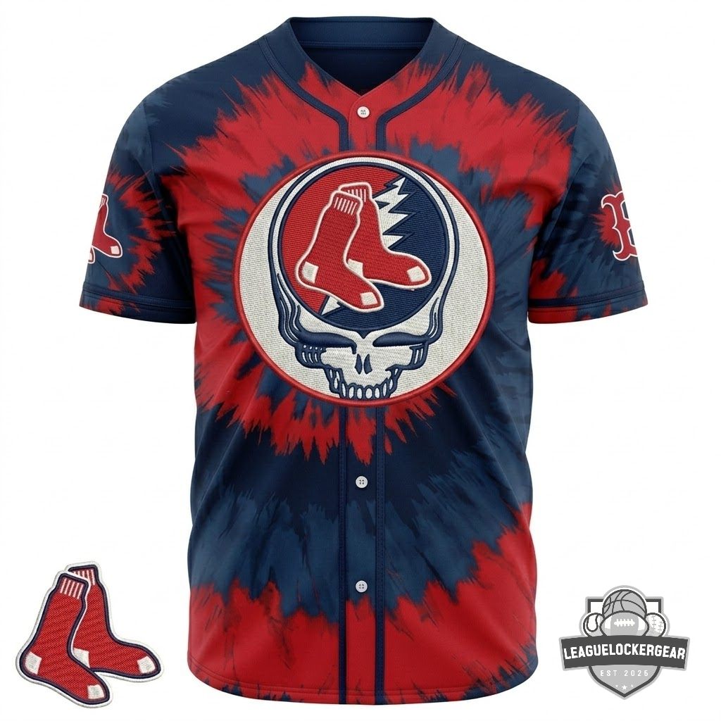 Boston Red Sox x Grateful Dead Baseball Jersey - LeagueLockerGear