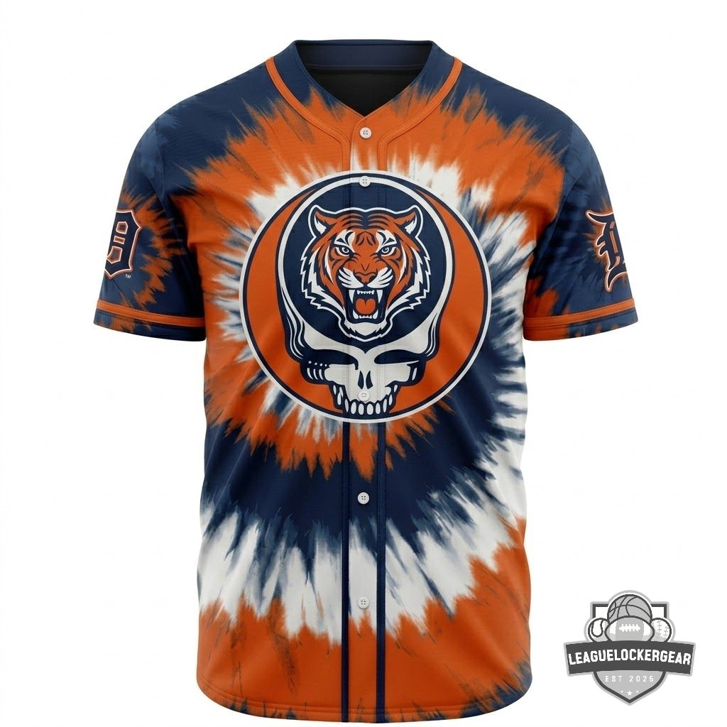 Detroit Tigers x Grateful Dead Baseball Jersey - LeagueLockerGear