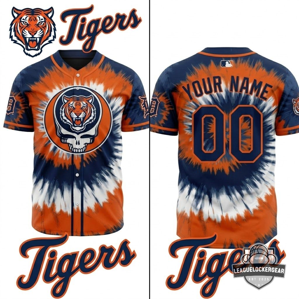 Detroit Tigers x Grateful Dead Baseball Jersey - LeagueLockerGear