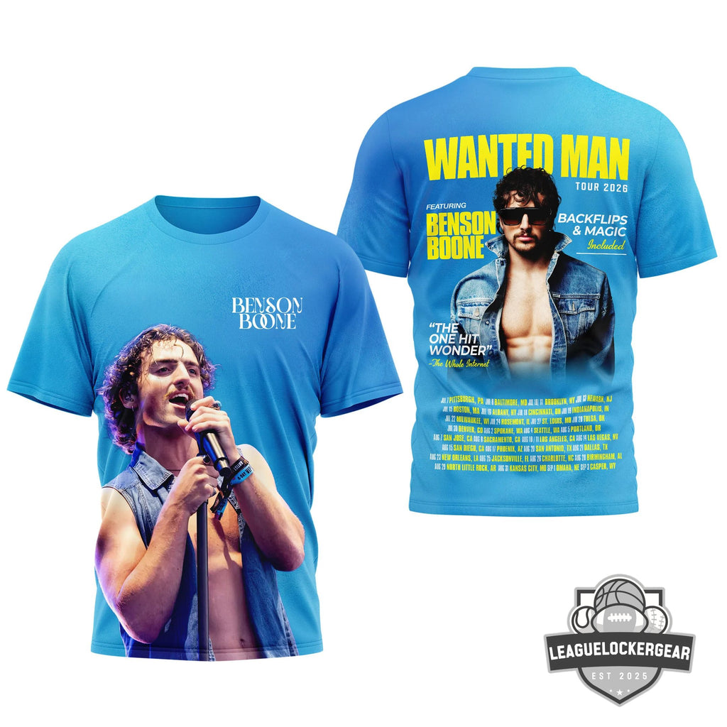 Benson Boone Wanted Man Tour 2026 T-Shirt - LeagueLockerGear
