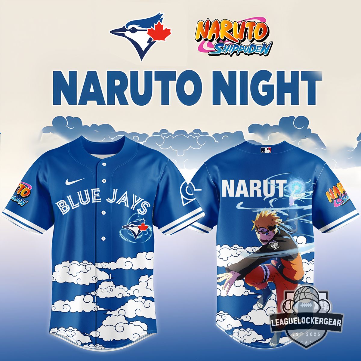 Toronto Blue Jays Naruto Night Baseball Jersey - LeagueLockerGear