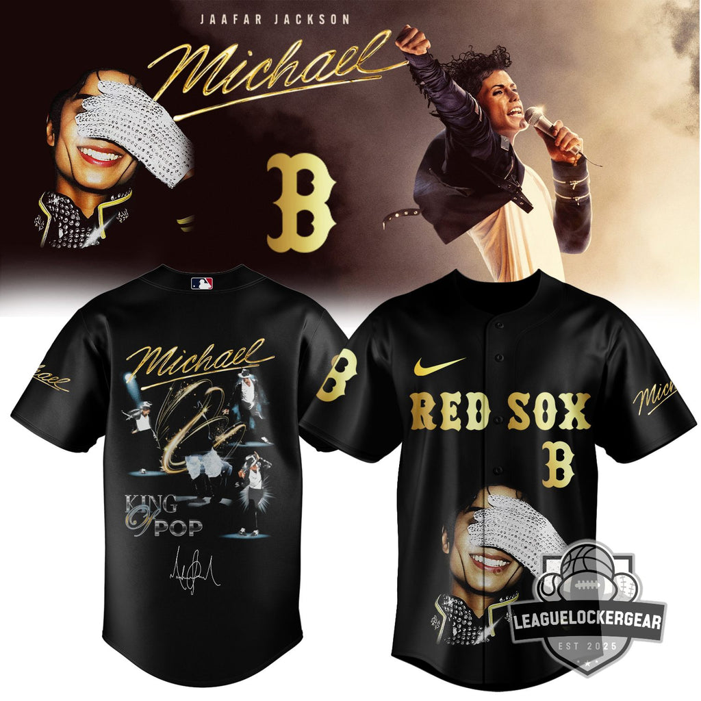 Boston Red Sox x Michael Jackson King of Pop Michael Movie Baseball Jersey - LeagueLockerGear