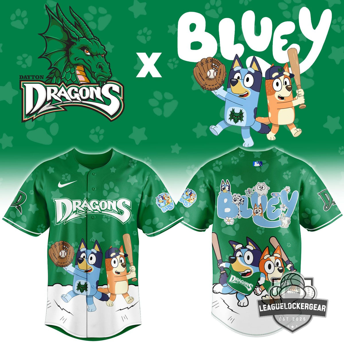 Dayton Dragons X Bluey Baseball Jersey - LeagueLockerGear