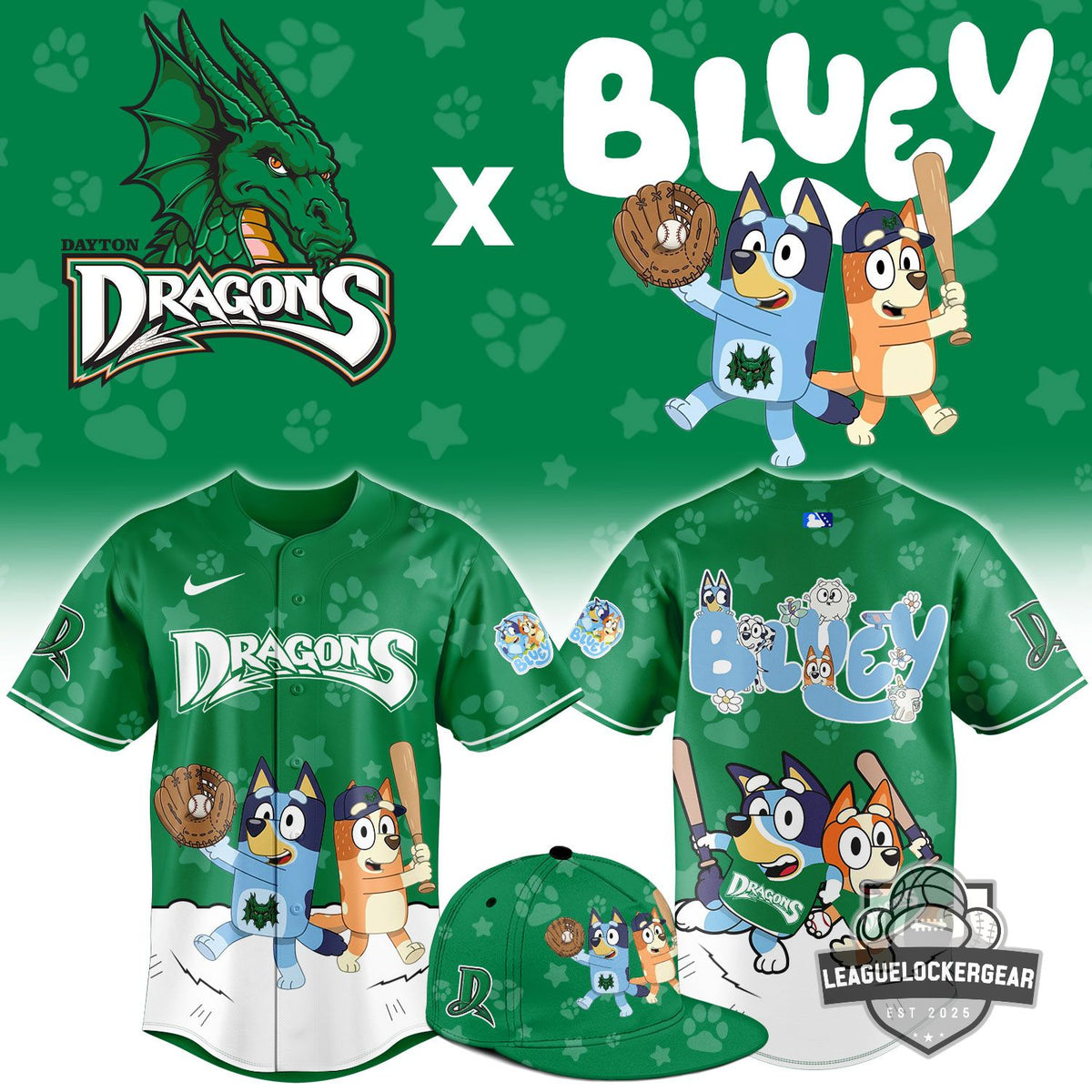 Dayton Dragons X Bluey Baseball Jersey - LeagueLockerGear